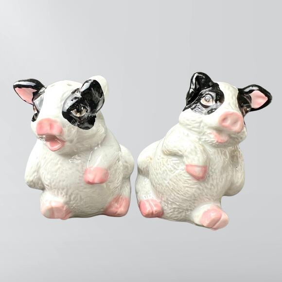 Vintage Fine Ceramic Cutie Pigs Salt & Pepper Shaker With Box - Picture 1 of 4